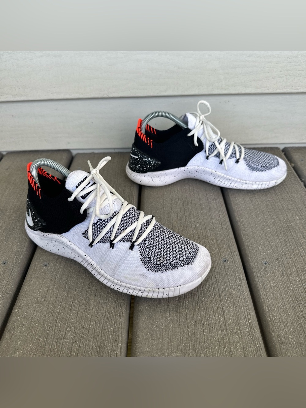 Nike Women’s 7.5 Free Trainer Flyknit 3 942887-100 White Running Shoes Sneakers